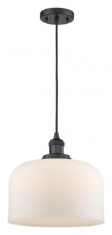 Bell - 1 Light - 12 inch - Matte Black - Cord hung - Mini Pendant (3442|201C-BK-G71-L-LED)