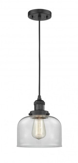 Bell - 1 Light - 8 inch - Matte Black - Cord hung - Mini Pendant (3442|201C-BK-G72-LED)