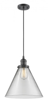 Cone - 1 Light - 12 inch - Oil Rubbed Bronze - Cord hung - Mini Pendant (3442|201C-OB-G42-L)