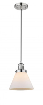 Cone - 1 Light - 8 inch - Polished Nickel - Cord hung - Mini Pendant (3442|201C-PN-G41-LED)