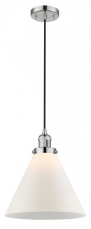 Cone - 1 Light - 12 inch - Polished Nickel - Cord hung - Mini Pendant (3442|201C-PN-G41-L-LED)