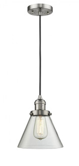 Cone - 1 Light - 8 inch - Brushed Satin Nickel - Cord hung - Mini Pendant (3442|201C-SN-G42-LED)