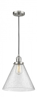 Cone - 1 Light - 12 inch - Brushed Satin Nickel - Cord hung - Mini Pendant (3442|201C-SN-G44-L-LED)