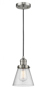 Cone - 1 Light - 6 inch - Brushed Satin Nickel - Cord hung - Mini Pendant (3442|201C-SN-G64-LED)