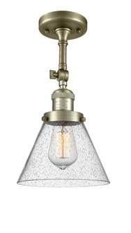 Cone - 1 Light - 8 inch - Antique Brass - Adjustable Semi-Flush Mount (3442|201F-AB-G44)