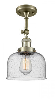 Bell - 1 Light - 8 inch - Antique Brass - Adjustable Semi-Flush Mount (3442|201F-AB-G74-LED)