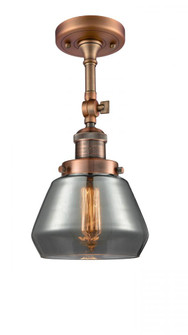 Fulton - 1 Light - 7 inch - Antique Copper - Semi-Flush Mount (3442|201F-AC-G173-LED)
