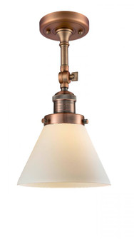 Cone - 1 Light - 8 inch - Antique Copper - Adjustable Semi-Flush Mount (3442|201F-AC-G41-LED)