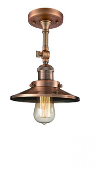 Railroad - 1 Light - 8 inch - Antique Copper - Adjustable Semi-Flush Mount (3442|201F-AC-M3-LED)