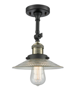 Halophane - 1 Light - 9 inch - Black Antique Brass - Adjustable Semi-Flush Mount (3442|201F-BAB-G2-LED)