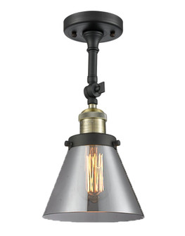 Cone - 1 Light - 8 inch - Black Antique Brass - Adjustable Semi-Flush Mount (3442|201F-BAB-G43)