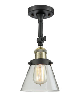 Cone - 1 Light - 6 inch - Black Antique Brass - Adjustable Semi-Flush Mount (3442|201F-BAB-G62-LED)