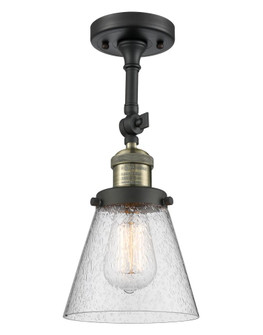 Cone - 1 Light - 6 inch - Black Antique Brass - Adjustable Semi-Flush Mount (3442|201F-BAB-G64-LED)