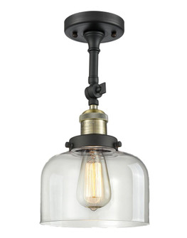 Bell - 1 Light - 8 inch - Black Antique Brass - Adjustable Semi-Flush Mount (3442|201F-BAB-G72-LED)