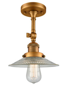 Halophane - 1 Light - 9 inch - Brushed Brass - Adjustable Semi-Flush Mount (3442|201F-BB-G2-LED)