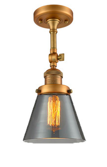 Cone - 1 Light - 6 inch - Brushed Brass - Adjustable Semi-Flush Mount (3442|201F-BB-G63-LED)