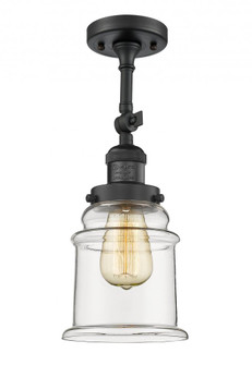 Canton - 1 Light - 6 inch - Matte Black - Adjustable Semi-Flush Mount (3442|201F-BK-G182-LED)