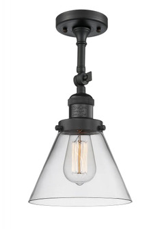 Cone - 1 Light - 8 inch - Matte Black - Adjustable Semi-Flush Mount (3442|201F-BK-G42)