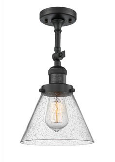 Cone - 1 Light - 8 inch - Matte Black - Adjustable Semi-Flush Mount (3442|201F-BK-G44-LED)