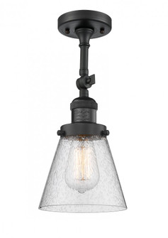 Cone - 1 Light - 6 inch - Matte Black - Adjustable Semi-Flush Mount (3442|201F-BK-G64)
