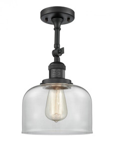 Bell - 1 Light - 8 inch - Matte Black - Adjustable Semi-Flush Mount (3442|201F-BK-G72-LED)