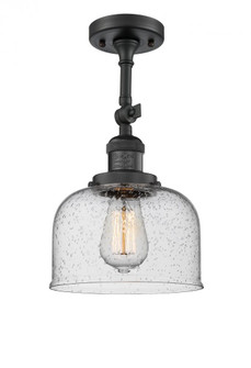 Bell - 1 Light - 8 inch - Matte Black - Adjustable Semi-Flush Mount (3442|201F-BK-G74-LED)