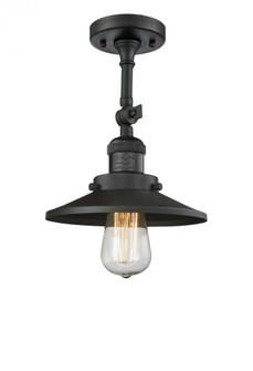 Railroad - 1 Light - 8 inch - Matte Black - Adjustable Semi-Flush Mount (3442|201F-BK-M6-LED)