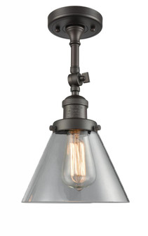 Cone - 1 Light - 8 inch - Oil Rubbed Bronze - Adjustable Semi-Flush Mount (3442|201F-OB-G42-LED)