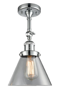 Cone - 1 Light - 8 inch - Polished Chrome - Adjustable Semi-Flush Mount (3442|201F-PC-G42-LED)