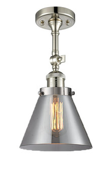 Cone - 1 Light - 8 inch - Polished Nickel - Adjustable Semi-Flush Mount (3442|201F-PN-G43-LED)