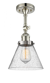 Cone - 1 Light - 8 inch - Polished Nickel - Adjustable Semi-Flush Mount (3442|201F-PN-G44-LED)
