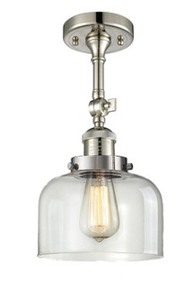 Bell - 1 Light - 8 inch - Polished Nickel - Adjustable Semi-Flush Mount (3442|201F-PN-G72-LED)