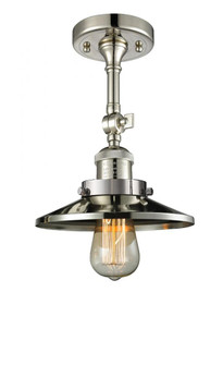 Railroad - 1 Light - 8 inch - Polished Nickel - Adjustable Semi-Flush Mount (3442|201F-PN-M1-LED)