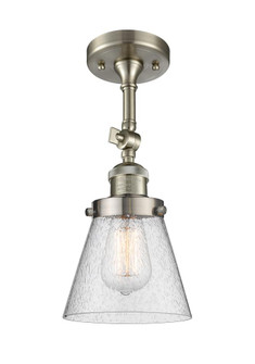Cone - 1 Light - 6 inch - Brushed Satin Nickel - Adjustable Semi-Flush Mount (3442|201F-SN-G64-LED)