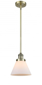 Cone - 1 Light - 8 inch - Antique Brass - Stem Hung - Mini Pendant (3442|201S-AB-G41-LED)