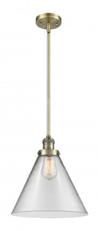 Cone - 1 Light - 12 inch - Antique Brass - Stem Hung - Mini Pendant (3442|201S-AB-G42-L)
