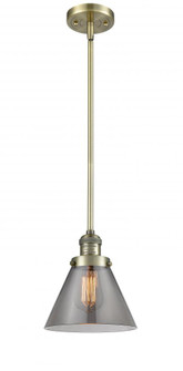 Cone - 1 Light - 8 inch - Antique Brass - Stem Hung - Mini Pendant (3442|201S-AB-G43-LED)