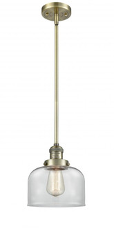 Bell - 1 Light - 8 inch - Antique Brass - Stem Hung - Mini Pendant (3442|201S-AB-G72-LED)