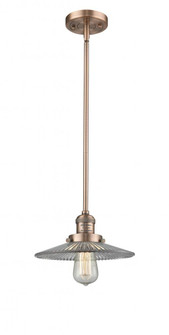 Halophane - 1 Light - 9 inch - Antique Copper - Stem Hung - Mini Pendant (3442|201S-AC-G2-LED)