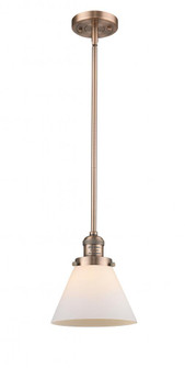 Cone - 1 Light - 8 inch - Antique Copper - Stem Hung - Mini Pendant (3442|201S-AC-G41-LED)