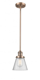 Cone - 1 Light - 6 inch - Antique Copper - Stem Hung - Mini Pendant (3442|201S-AC-G64-LED)