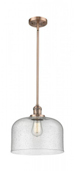 Bell - 1 Light - 12 inch - Antique Copper - Stem Hung - Mini Pendant (3442|201S-AC-G74-L-LED)