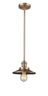 Railroad - 1 Light - 8 inch - Antique Copper - Stem Hung - Mini Pendant (3442|201S-AC-M3-LED)