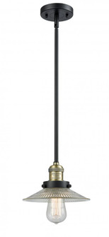 Halophane - 1 Light - 9 inch - Black Antique Brass - Stem Hung - Mini Pendant (3442|201S-BAB-G2-LED)