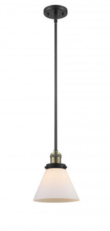 Cone - 1 Light - 8 inch - Black Antique Brass - Stem Hung - Mini Pendant (3442|201S-BAB-G41)
