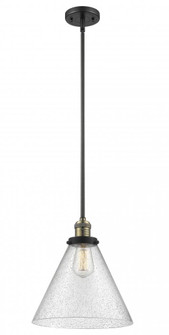 Cone - 1 Light - 12 inch - Black Antique Brass - Stem Hung - Mini Pendant (3442|201S-BAB-G44-L)