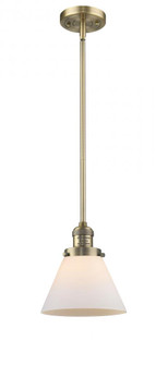 Cone - 1 Light - 8 inch - Brushed Brass - Stem Hung - Mini Pendant (3442|201S-BB-G41-LED)