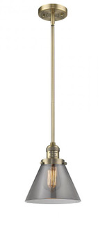 Cone - 1 Light - 8 inch - Brushed Brass - Stem Hung - Mini Pendant (3442|201S-BB-G43-LED)