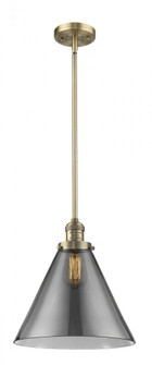 Cone - 1 Light - 12 inch - Brushed Brass - Stem Hung - Mini Pendant (3442|201S-BB-G43-L-LED)