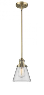 Cone - 1 Light - 6 inch - Brushed Brass - Stem Hung - Mini Pendant (3442|201S-BB-G62-LED)